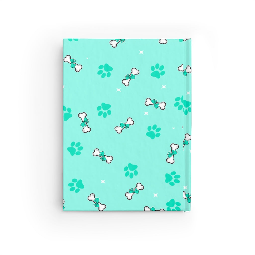 Diamond bone turquoise background Journal - Ruled Line