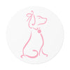 Pink Poochie Diva Icon On Round Vinyl Stickers