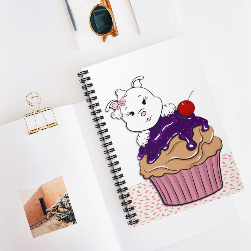 Purple Diamond Cupcake On Spiral Notebook - Ruled Line