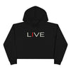 Oversized &quot;I&quot; LIVE On Black Crop Hoodie