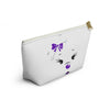 Purple Diamond Face On White Accessory Pouch w T-bottom