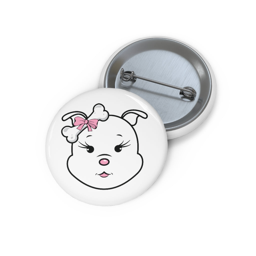 Pink Diamond On Custom Pin Buttons