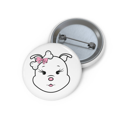 Pink Diamond On Custom Pin Buttons