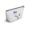 Purple Diamond Face On White Accessory Pouch w T-bottom