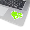 Love Poochie Diva Lime Green Heart On Kiss-Cut Stickers