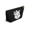 Pink Diamond On Black Accessory Pouch w T-bottom