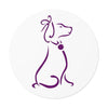 Purple Poochie Diva Icon On Round Vinyl Stickers