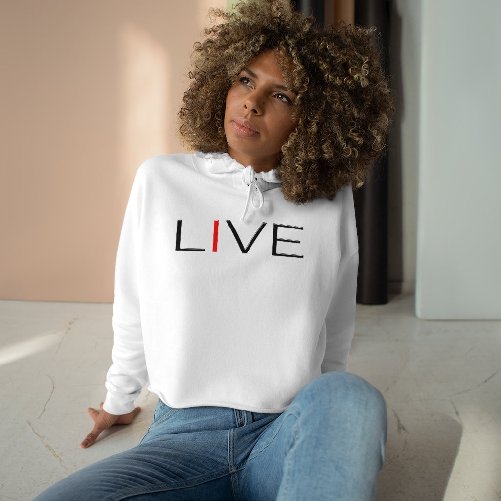 Oversized "I" LIVE On Crop Hoodie