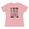 Live Life Speaking Out On Women&#39;s Premium Tee