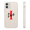 Oversized &quot;I&quot; Cursive LIVE On White Biodegradable Case