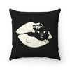 Big White Diamond Kiss On Black Spun Polyester Square Pillow