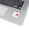 Red Mumbles Showing Paws On Kiss-Cut Stickers