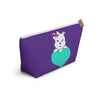 Purple Diamond On Big Heart On Purple Accessory Pouch w T-bottom