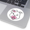 Pink Baby Diva Round Vinyl Stickers