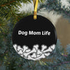 Dog Mom Life Bone Pile Glass Ornament