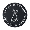 Poochie Diva&#39;s Happy Birthday On Black Round Vinyl Stickers