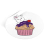 Purple Diamond Cupcake On Round Vinyl Stickers