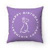 Poochie Diva Happy Birthday On Purple Spun Polyester Square Pillow