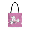 Pink Diamond With Oversized Bone On Pink Tote Bag