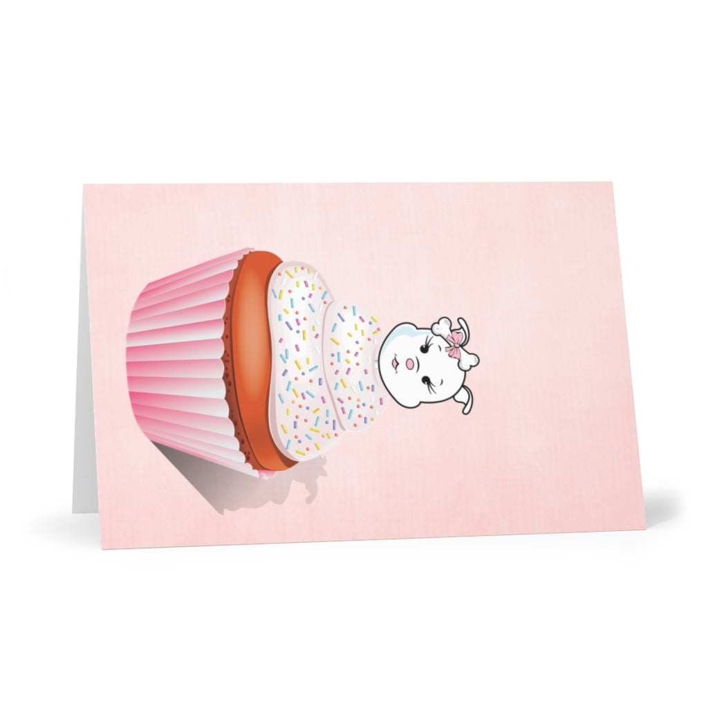 Vanilla With Sprinkles Diamond Cupcake On Greeting Cards (7 pcs)