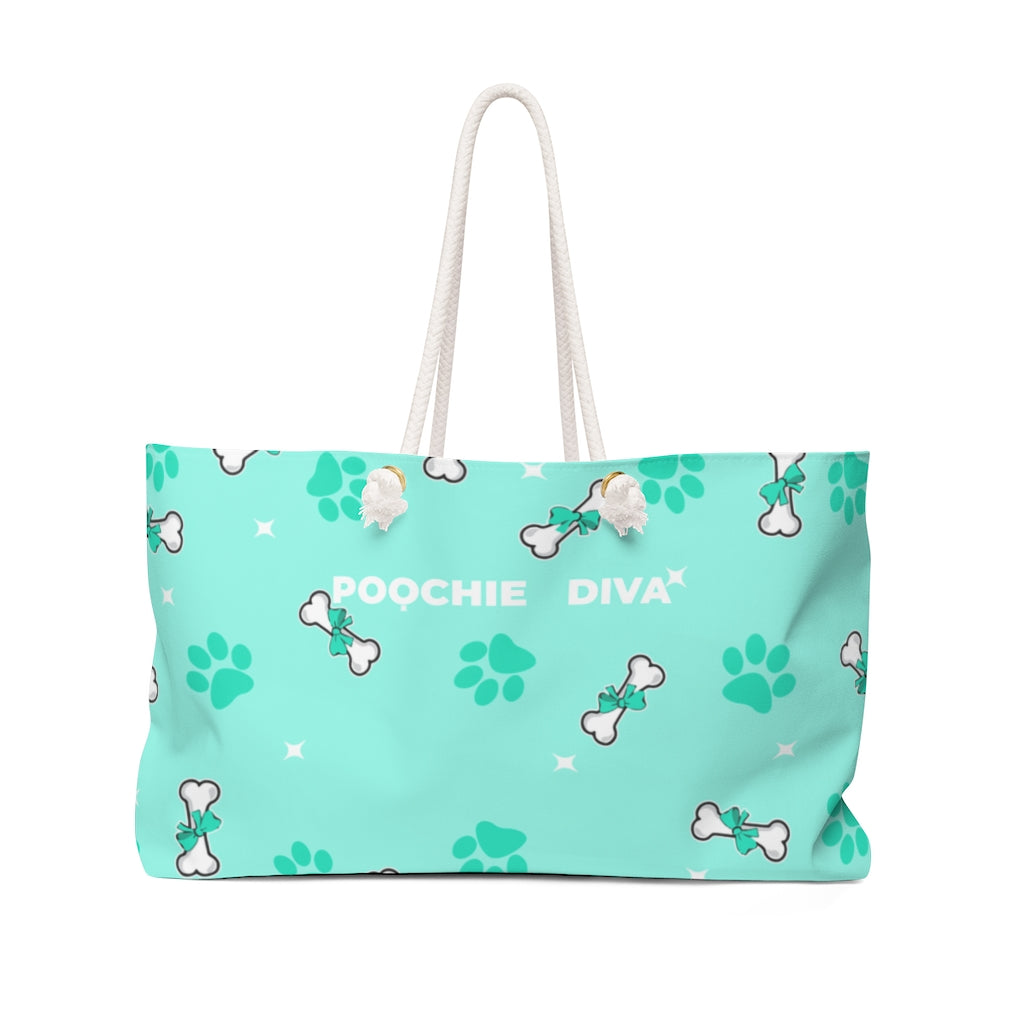 Diamond bone confetti Turquoise Weekender Bag