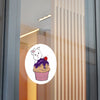 Purple Diamond Cupcake On Purple Round Vinyl Stickers