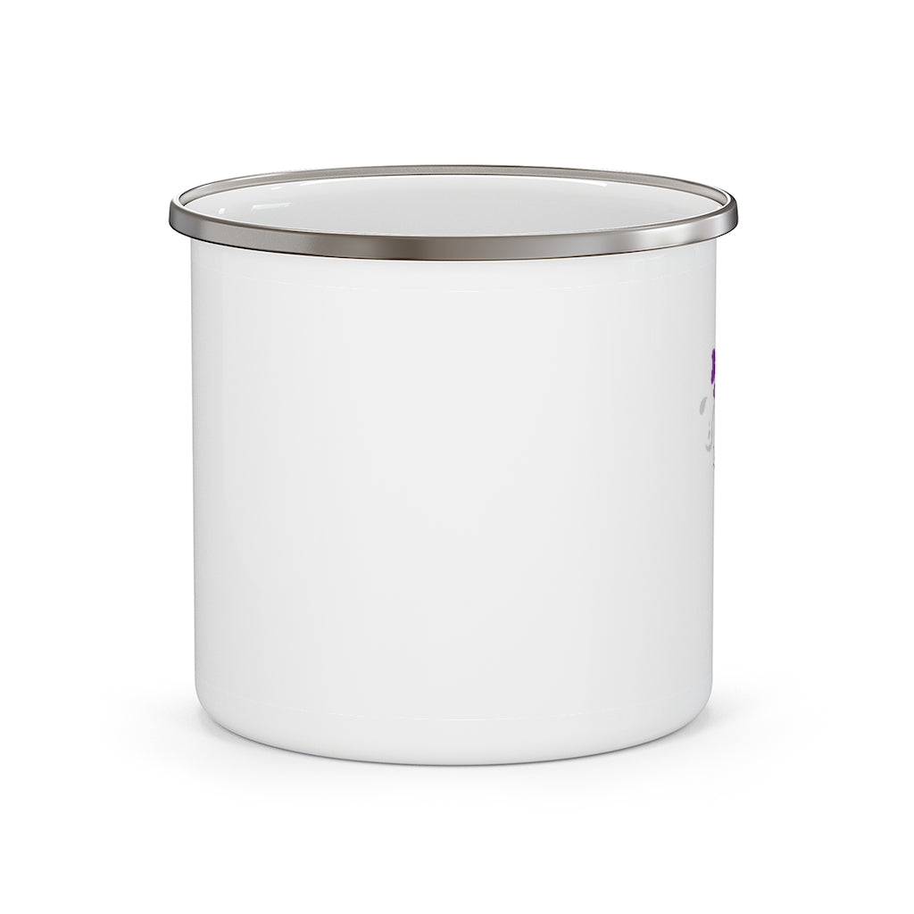 Diamond's Face Rocking Purple On Enamel Camping Mug