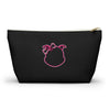 Diamond Pink Outline On Black Accessory Pouch w T-bottom