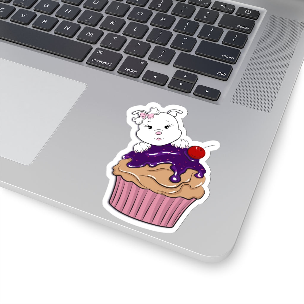 Purple Diamond Cupcake On Kiss-Cut Stickers
