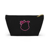 Diamond Pink Outline On Black Accessory Pouch w T-bottom