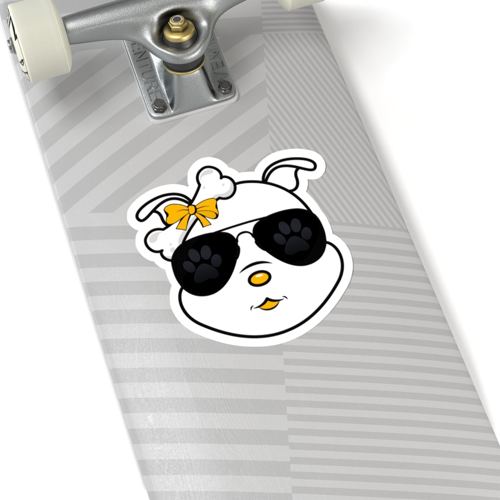 Yellow Diamond Sporting Sunglasses On Kiss-Cut Stickers