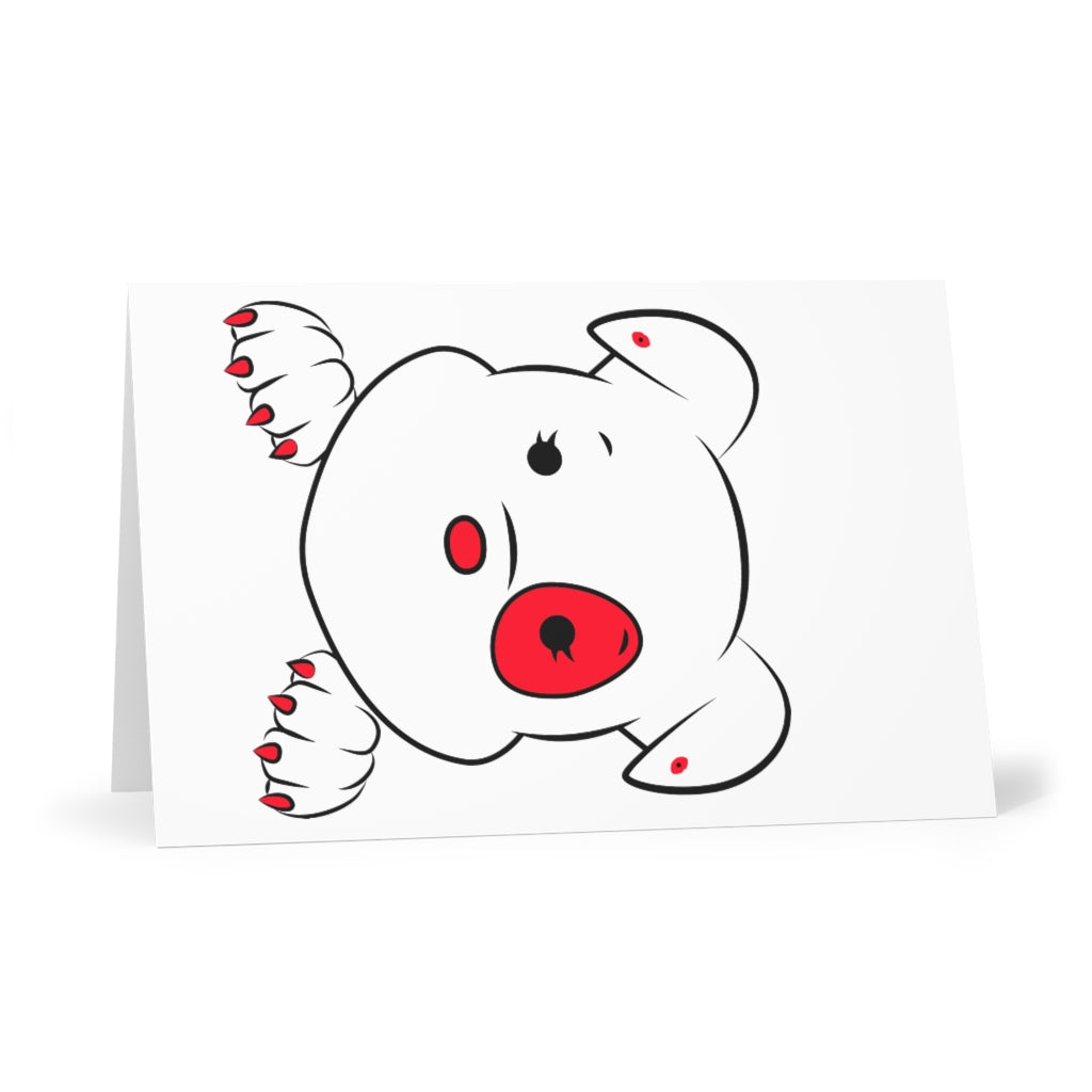 Red Mumbles Showing Paws On Greeting Cards (7 pcs)