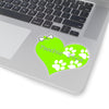 Love Poochie Diva Lime Green Heart On Kiss-Cut Stickers