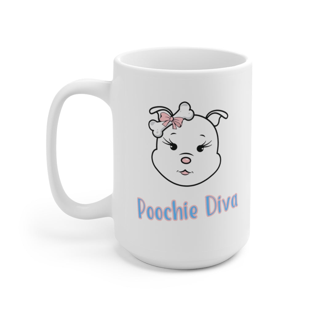 Poochie Diva's Pink Diamond On Ceramic Mug 15oz