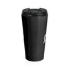 Oversized &quot;I&quot; LIVE On A Black Stainless Steel Travel Mug