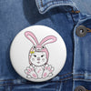 Diamond Wearing Pink Bunnysuit On Custom Pin Buttons