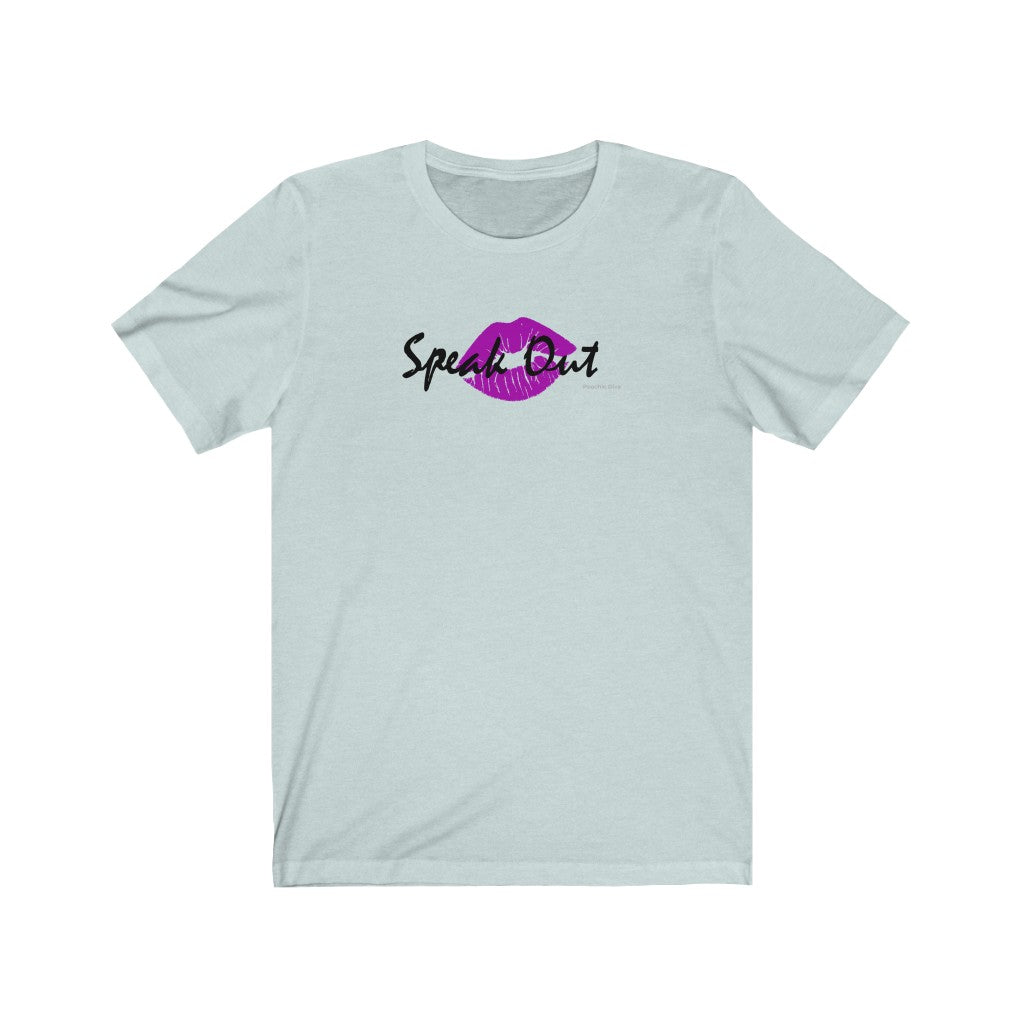 Speak Out Purple Lips Unisex Jersey Short Sleeve Tee
