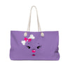 Pink Diamond Face On Lavender Weekender Bag