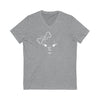 Diamond&#39;s Face In White On Unisex Jersey Short Sleeve V-Neck Tee