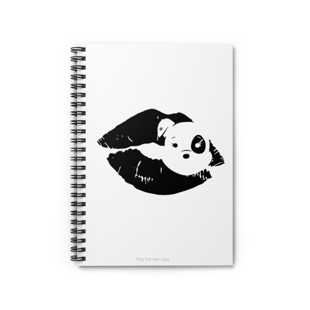 Black Mumbles Lips On Spiral Notebook - Ruled Line