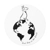 Best Dog In The World On Black Round Vinyl Stickers