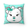 Diamond bone confetti Turquoise Spun Polyester Square Pillow