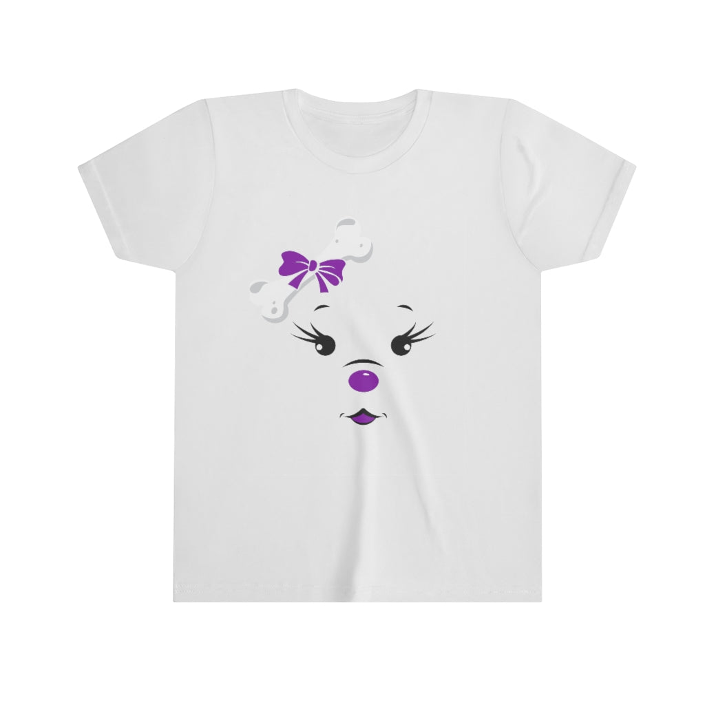 Purple Diamond Face On Youth Short Sleeve Tee