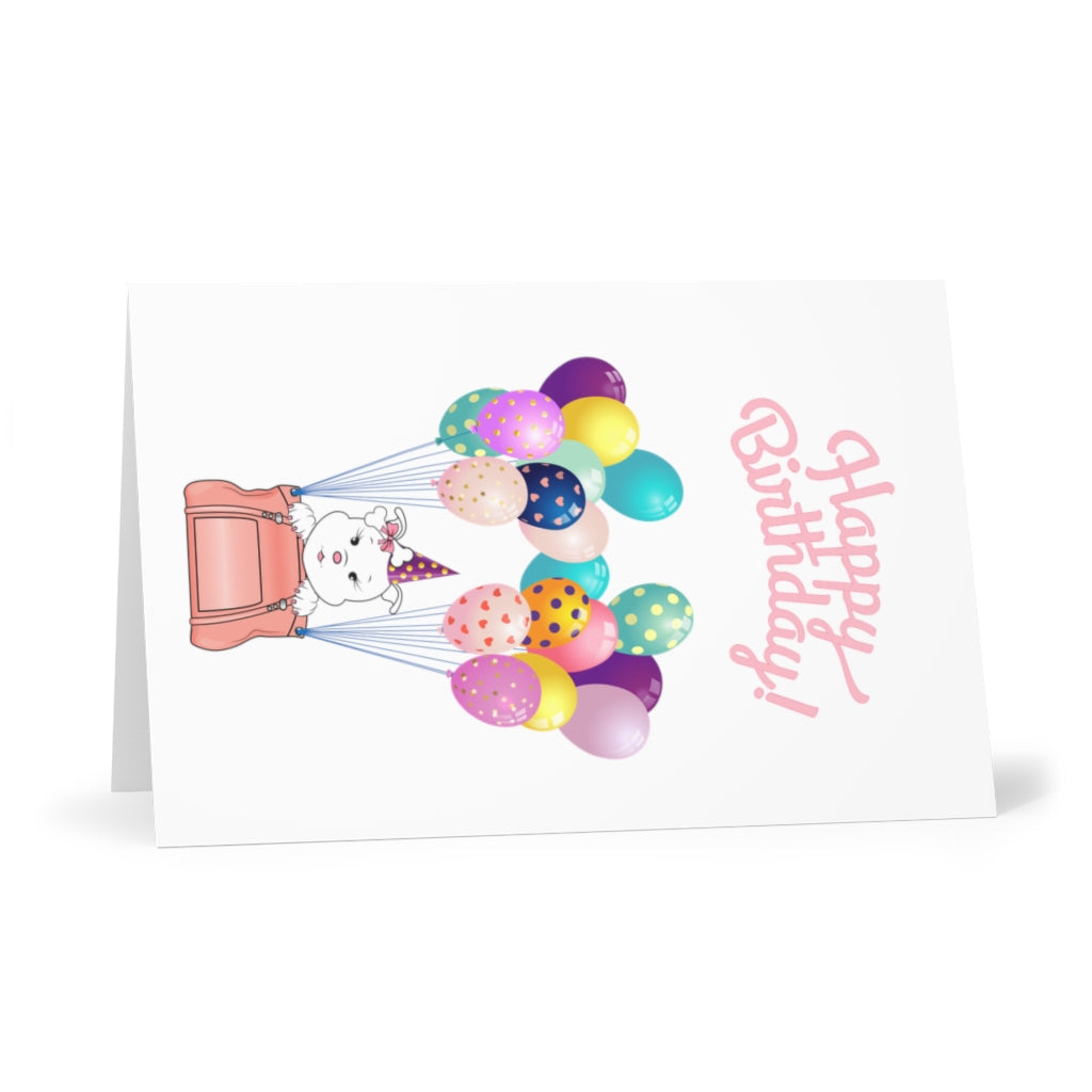 Diamond Balloon Pink Purse Happy Birthday Cards (7 pcs)