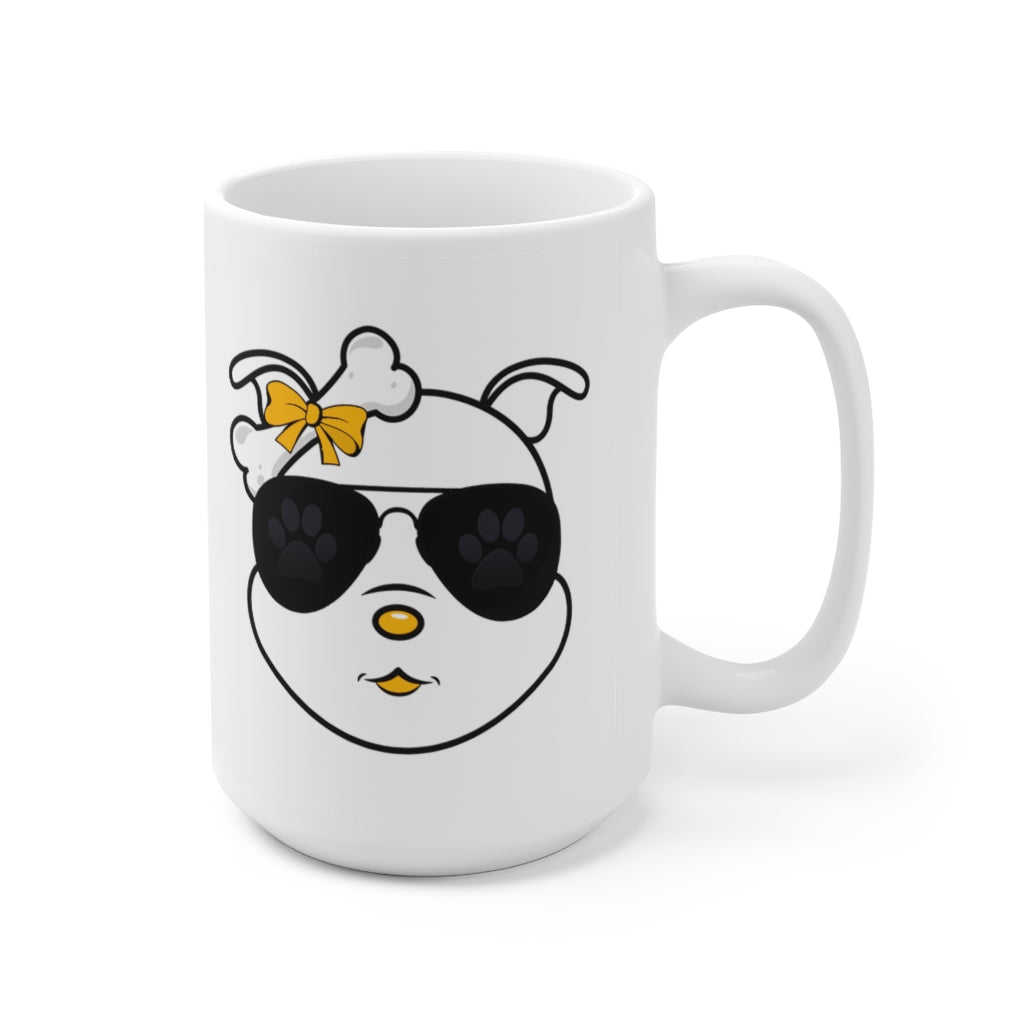 Yellow Diamond Wearing Paw Sunglasses On Ceramic Mug 15oz