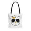 Yellow Diamond Sporting Paw Print Sunglasses On Tote Bag