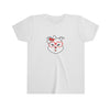 Diamond Sporting Heartshaped Glasses On Youth Short Sleeve Tee