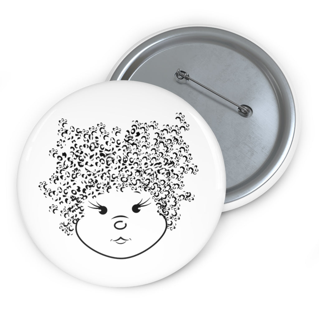 Custom Diamond Paw Print Afro Pin Buttons