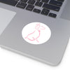 Pink Poochie Diva Icon On Round Vinyl Stickers