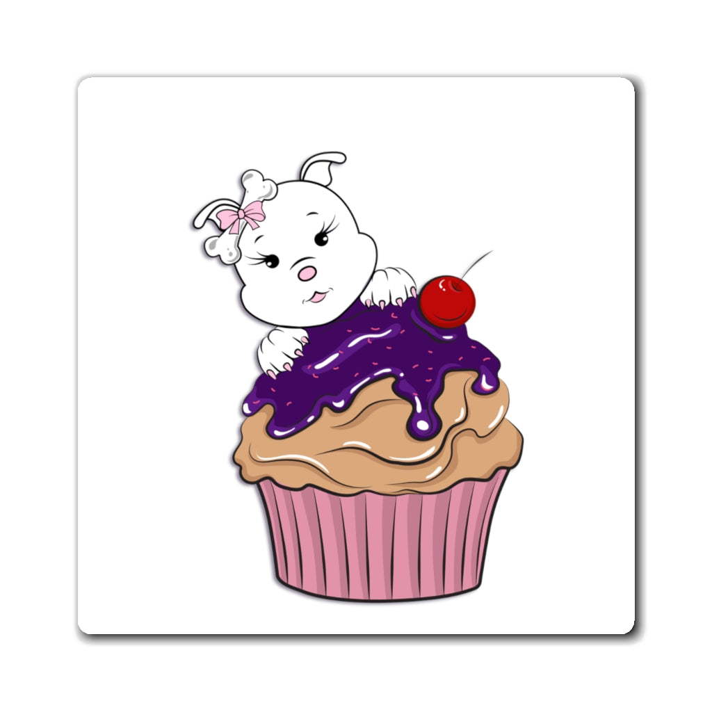 Purple Diamond Cupcake On Magnets